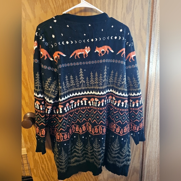 BloomChic Fall Fox Knit Cardigan - Picture 2 of 3